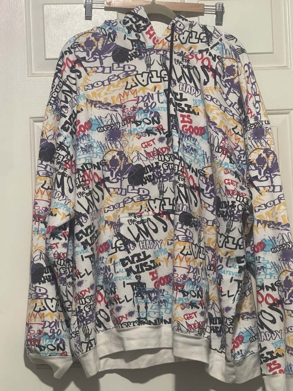 Men's Graffiti Colorful Printed Hoodie